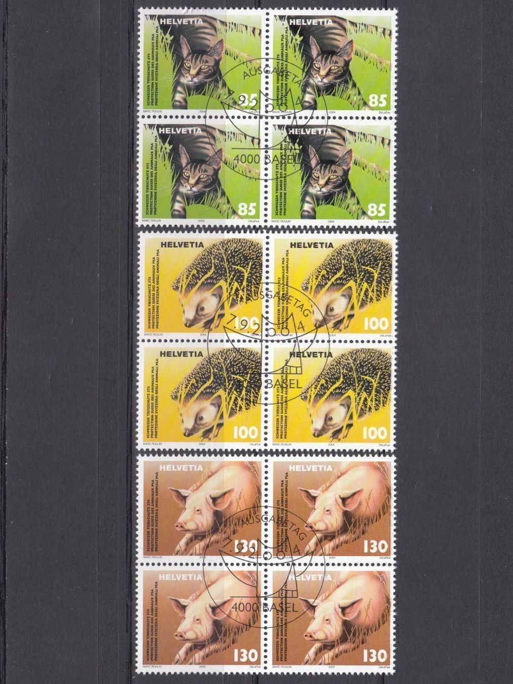 Alle Briefmarken: SBK 1130 - 1132 im 4er-Block mit ET – Gebraucht aus Bürglen TG von StampGraf