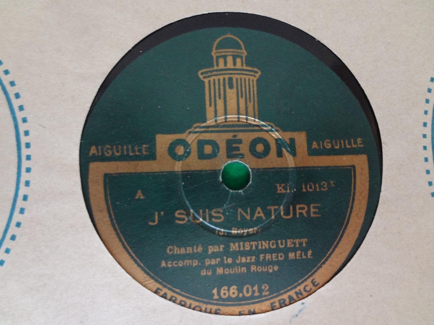 Vinyles: Disques 78 tours Odéon aiguille de Mistinguett - 166.012 – D'occasion à Aigle par Robflac55 1