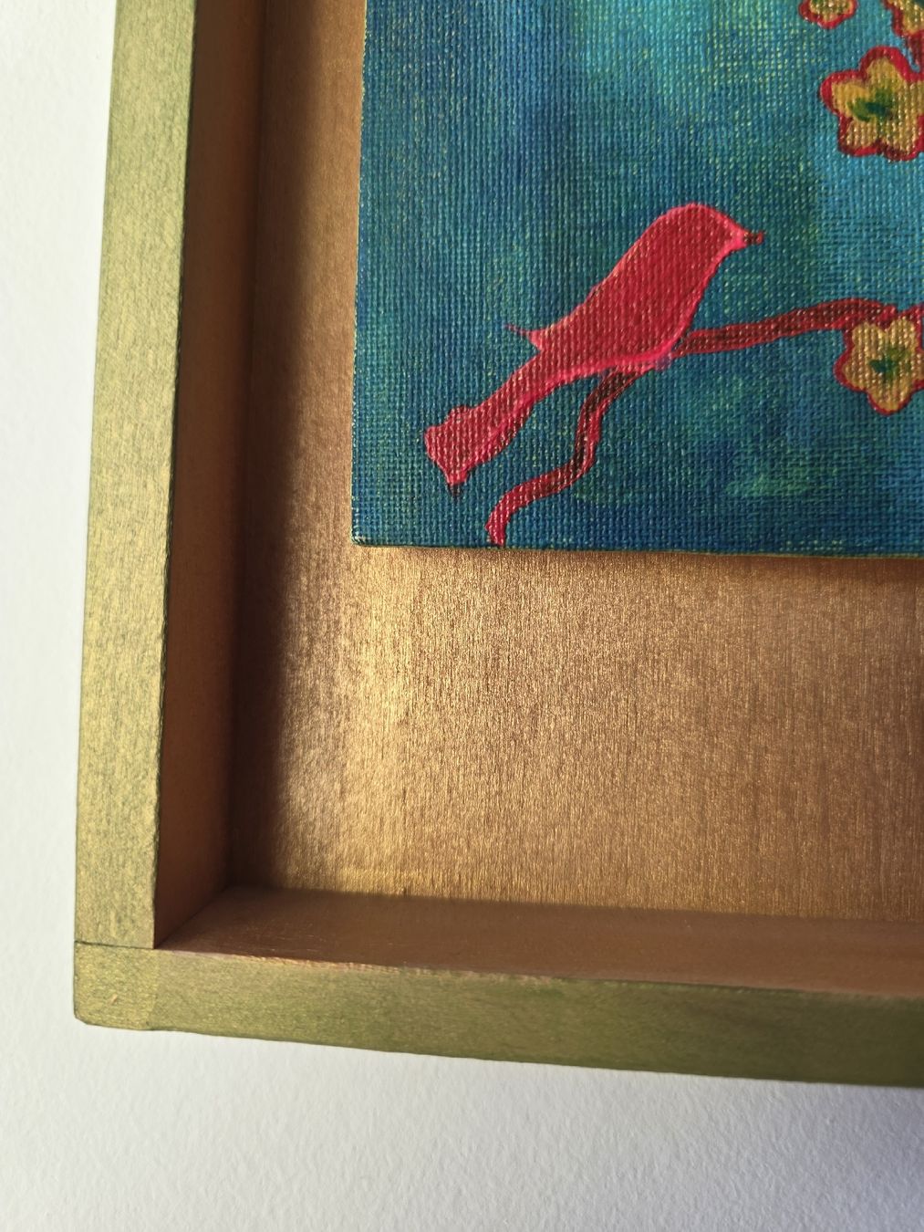 Lavagne: Tableau vert/doré d'oiseaux et de fleurs, parfait décor! – Nuovo (secondo la descrizione) da Schlieren venduto da Hope_2026 2