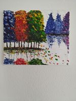  Forest Reflections- Bunter Blätterwald am See, 25cm x 30 cm