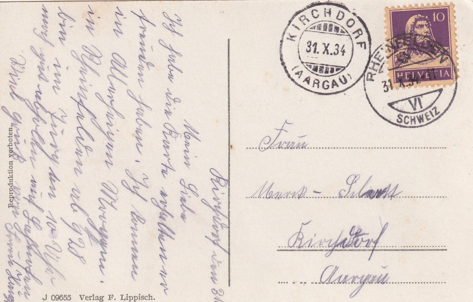 Cartoline postali: Rheinfelden - Sanatorium /ay – Usato da Hombrechtikon venduto da Rudolf07 1