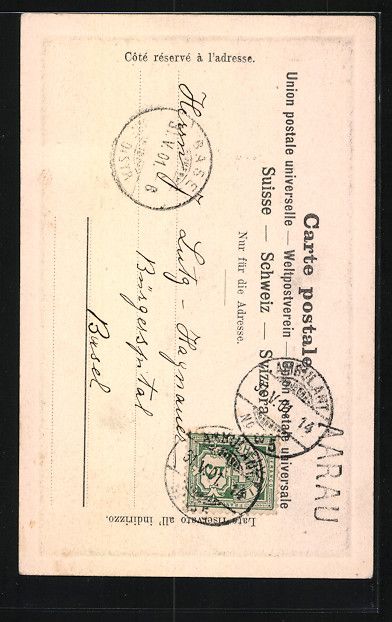 Cartoline postali: Künstler-AK Basel, Eidgenossenschaft – Usato da Berlin venduto da bartko-reher 1