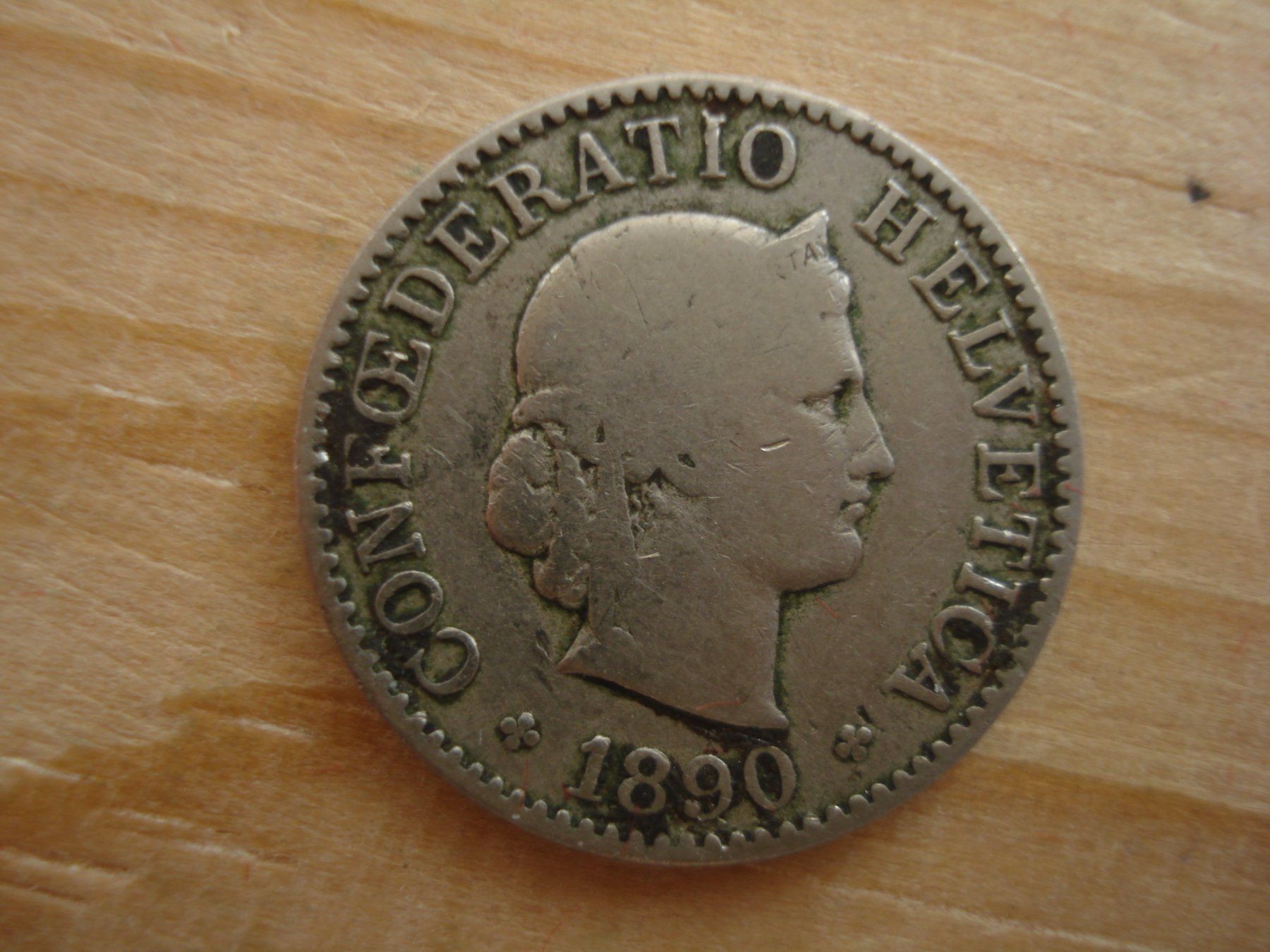 Alle Münzen: (S1) 5 Rappen 1890 – Gebraucht aus Erlach von Net-Coins