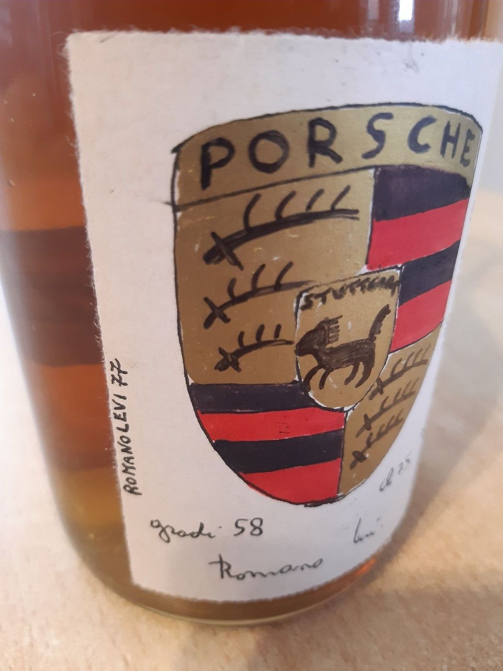 Romano Levi Spirituosen: Orginal Handbemalter Romano Levi Grappa Porsche 1977 – Neu und originalverpackt aus Elsau von Rumsammler 2