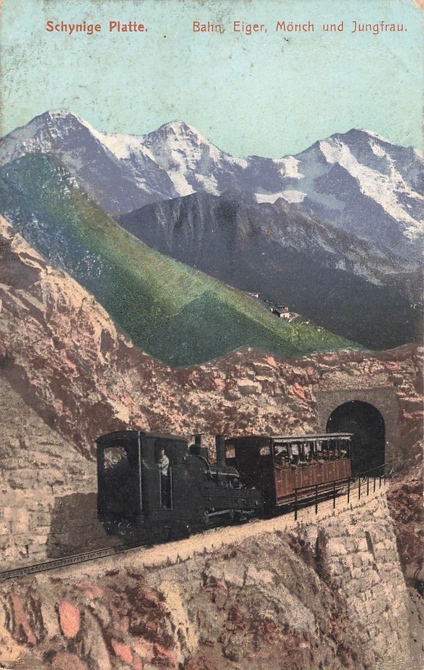 Cartoline postali: Schynlge Platte Bahn Eiger monch und Jungfrau – Usato da Biasca venduto da Blenio71