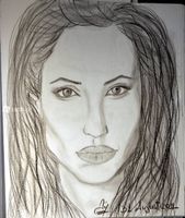 disegno a matita ritratto Angelina Jolie