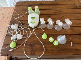 Milchpumpe mit viel Zubehör