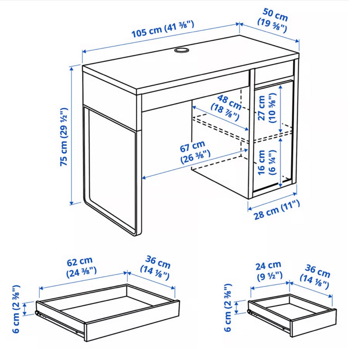Scrivanie: IKEA MICKE Schreibtisch, weiß – Usato da Dietikon venduto da gys_8mcb 1