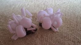 Vintage  Ohrclips weisse Glasperlen  ,Made in west Germany