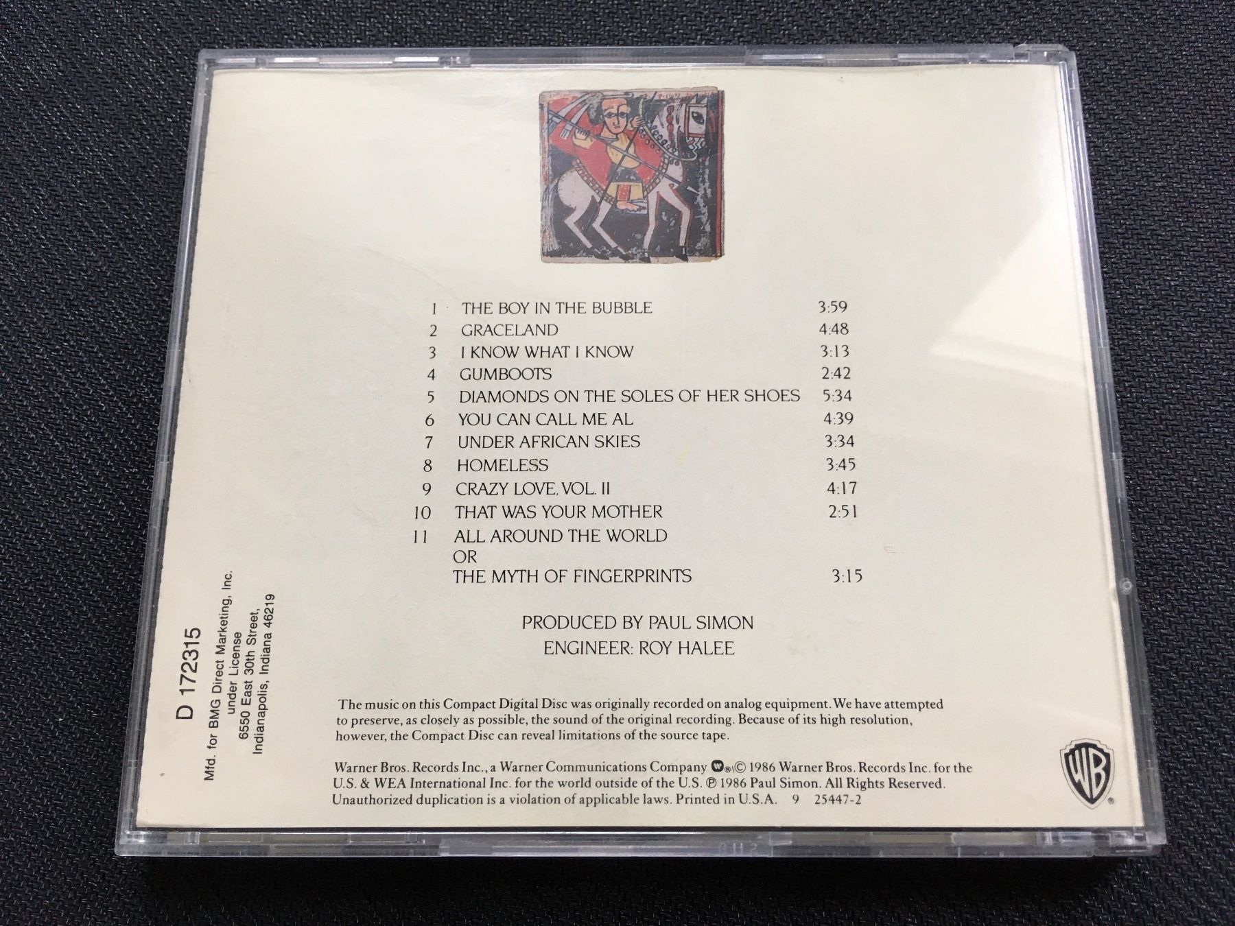 CDs: Paul Simon - Graceland -CD- – Gebraucht aus St.Gallen von  1