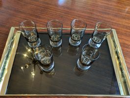 6er Set Rauchglas Gläser 60er Jahre Vintage Top Zustand