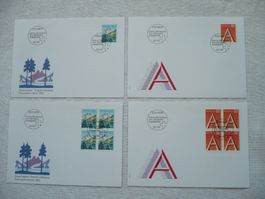 1993 4 FDC Dauermarken Einzel & 4er-Block SBK 837 & 838