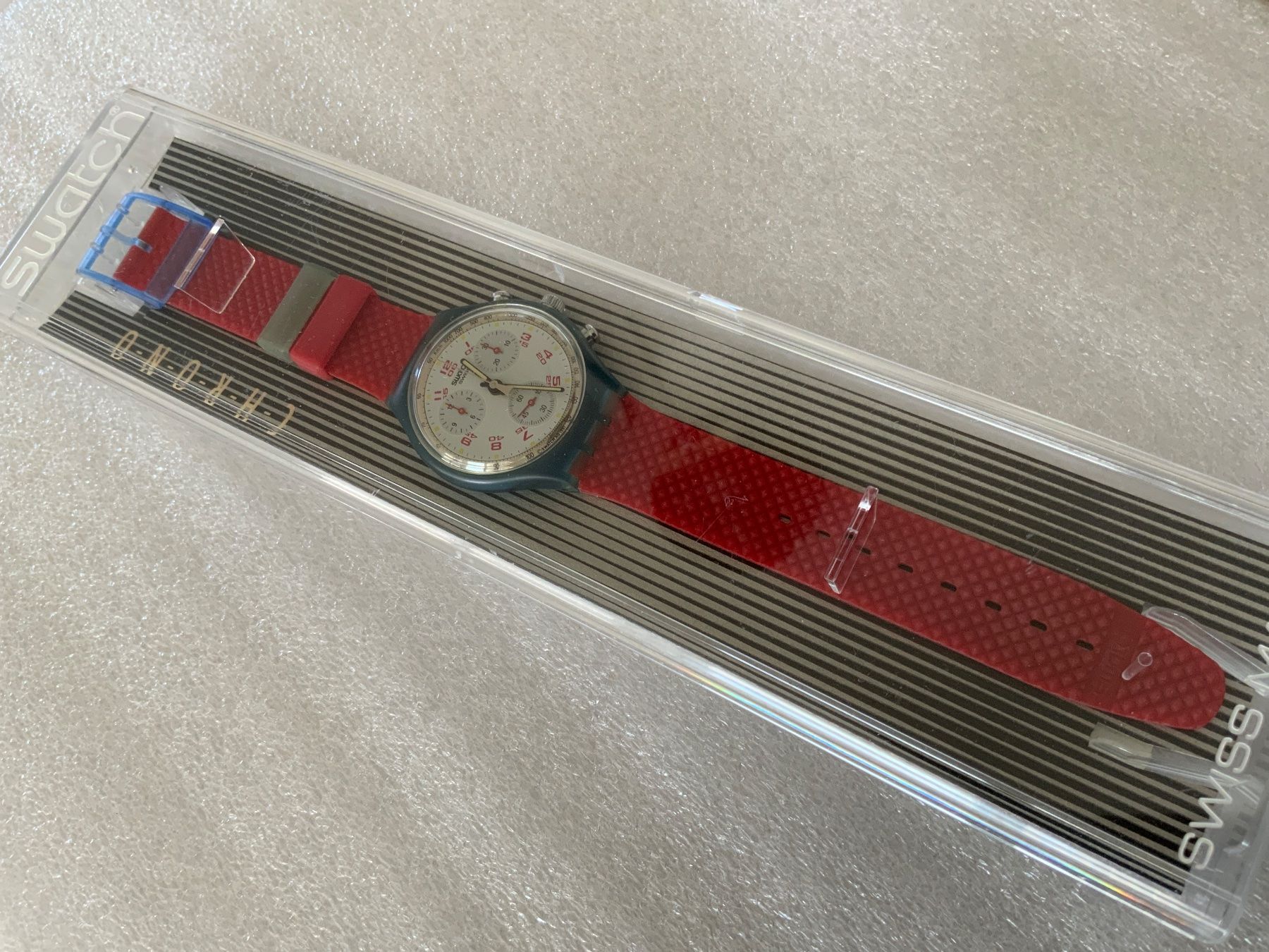 Swatch Orologi: JFK Swatch CHRONO ★ ungetragen - VINTAGE – Nuovo e nell'imballaggio originale da Wettswil venduto da rotonda 7