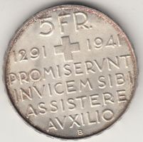 Gedenkmünze Fr. 5.- Bundesfeier 1941, Silber