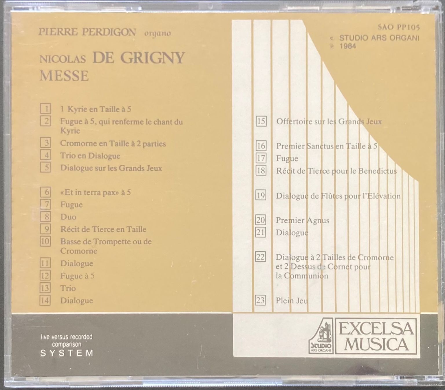CD: NICOLAS DE GRIGNY / PIERRE PERDIGON - MESSE - PREMIER LIVRE – Usato da Poliez-Pittet venduto da Newtown-Records 1