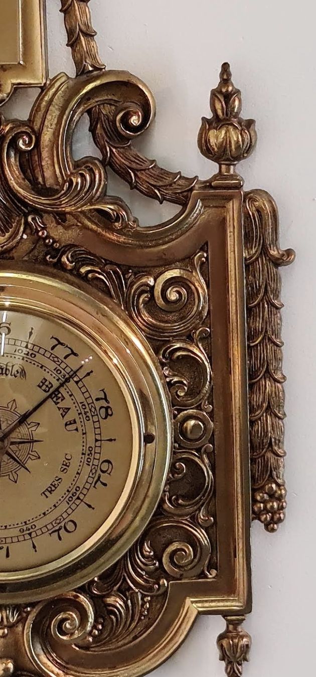 Altri elettrodomestici e apparecchi d’epoca: Antike Barometer/Thermometer-Kombination aus Messing – Usato da ZÜRICH venduto da Arte-24 3