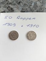 2x 50 Rappen 1909 und 1910