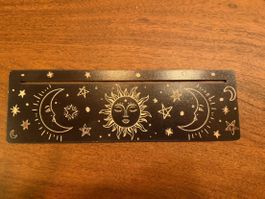 Esoterischer Deko Tarot Halter, Sonne, Mond & Sterne, Holz