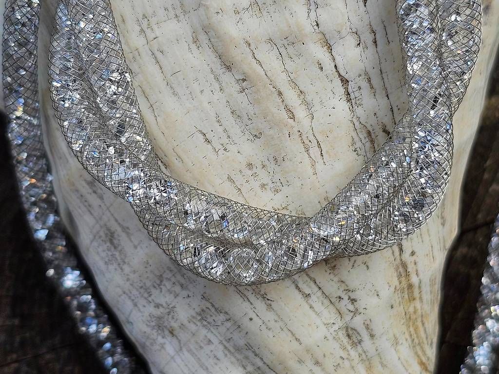 Catenine: Glitzerset silberfarbene Halskette & Armband mit Strass – Nuovo e nell'imballaggio originale da Sulz AG venduto da Cacuzza 2