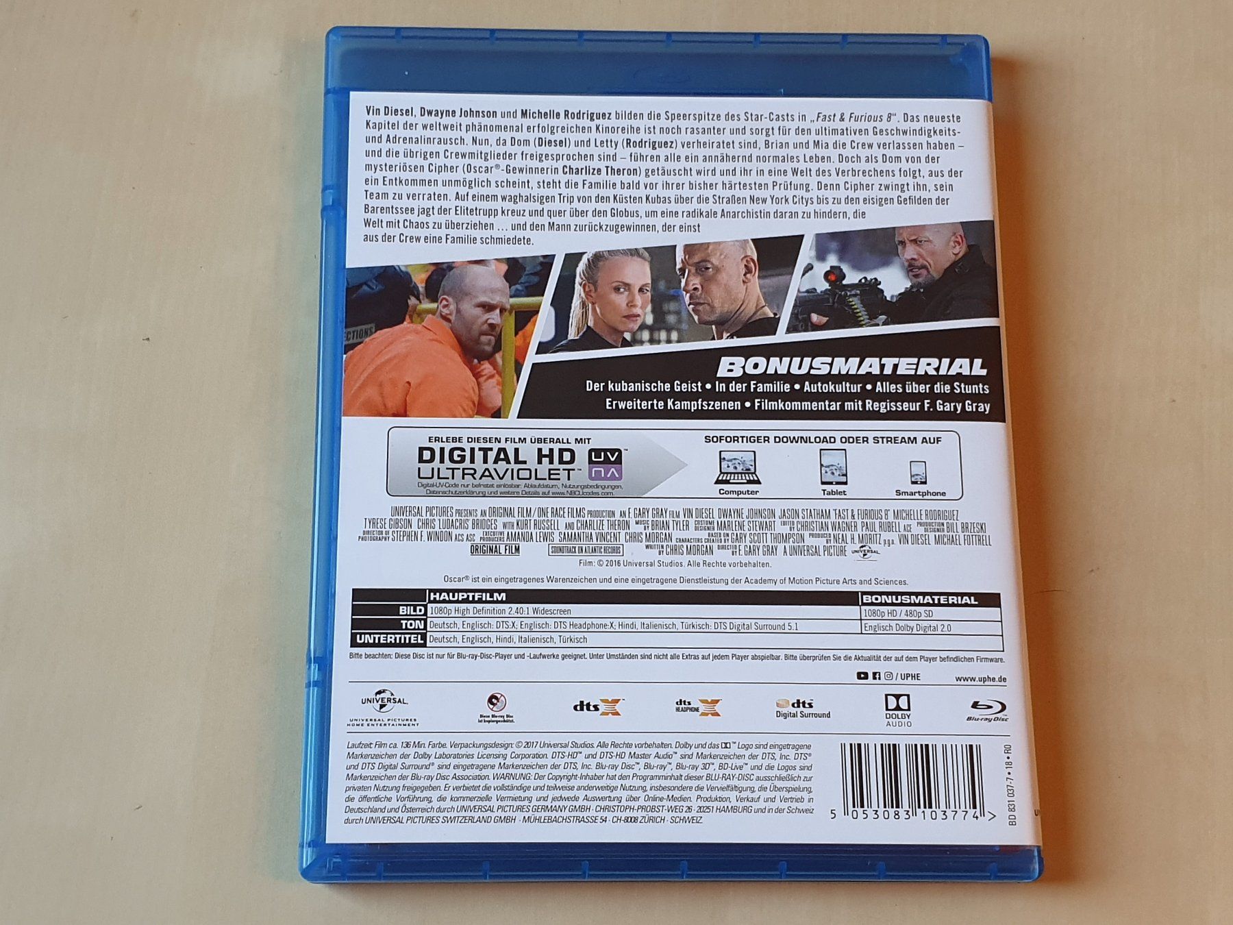 Tutti i DVDs: Fast & Furious 8 – Usato da Stansstad venduto da collectorsshop 1