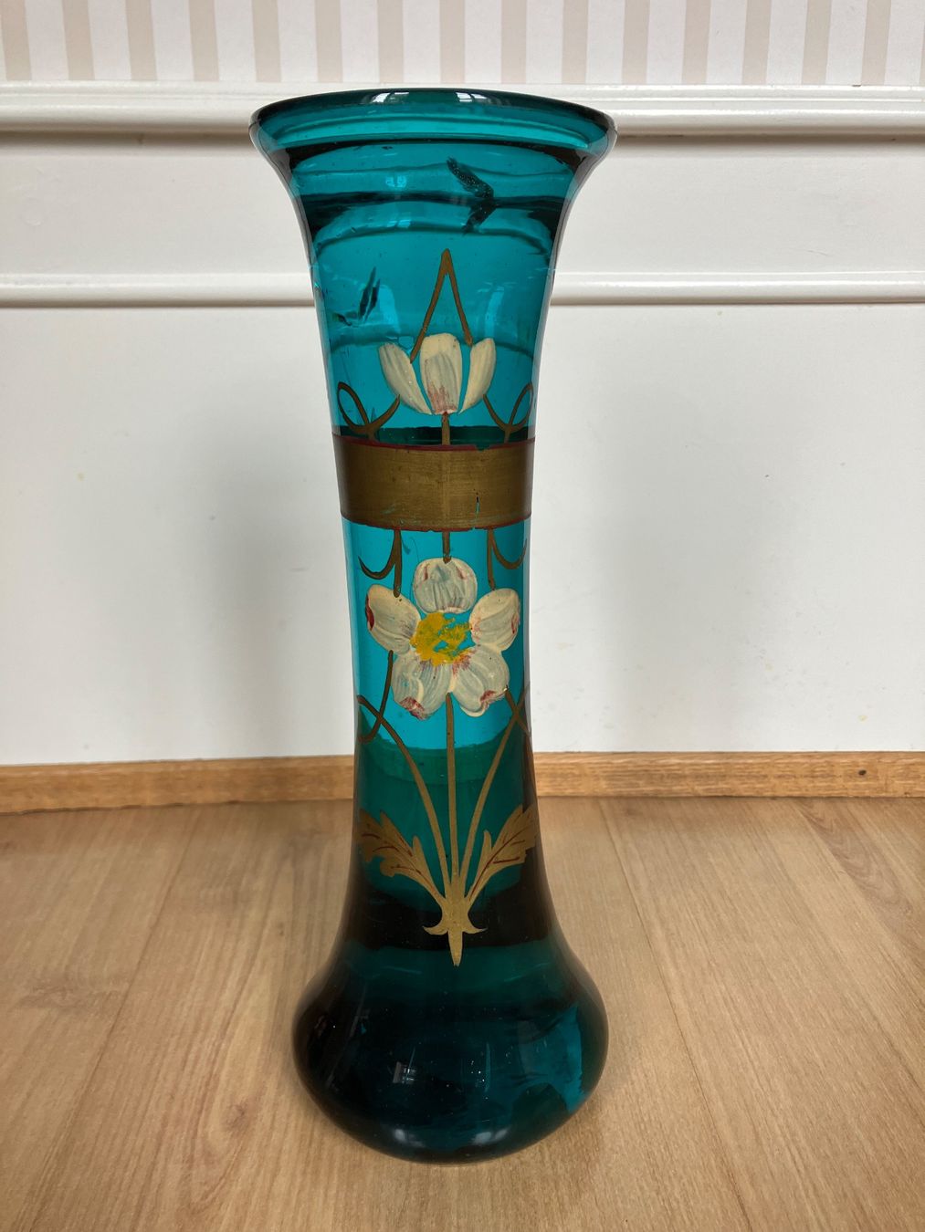 Vasen & Gefässe: Vase en verre vert/bleu ancien – Gebraucht aus Basel von ape_f6ml