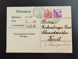 Rechnung Schmiedemeister - Verband Seftigen 1938