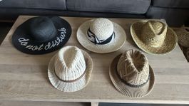 5er Set Damen Strohhüte Sommerhüte Strand Hüte