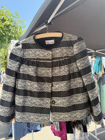 Veste Red Valentino dentelle noir et crème – Taille XS