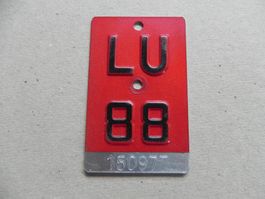 Velonummer Velo Rad Nummer LU 88 Luzern 1988 Geschenk Bike