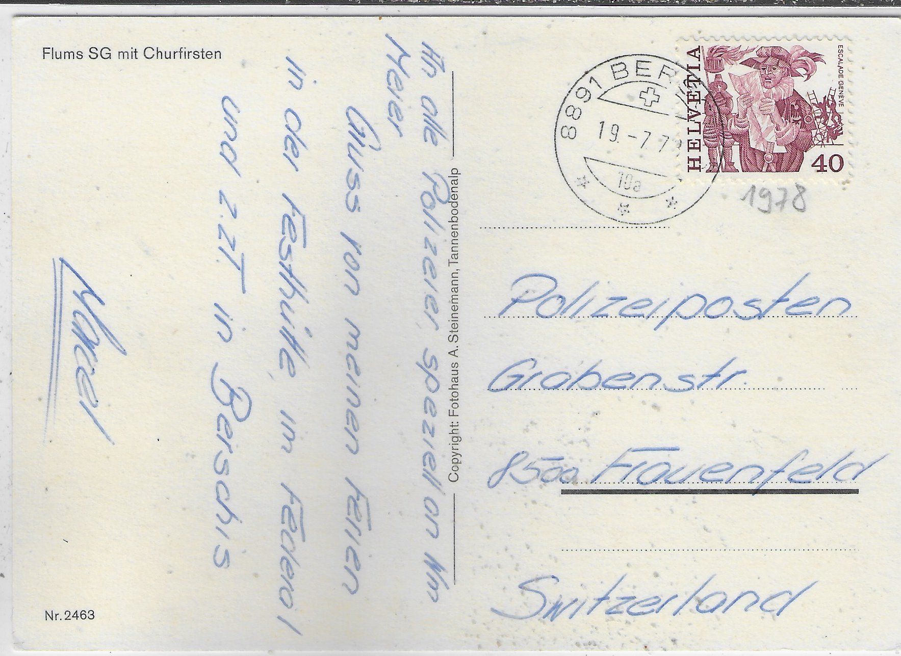 Cartoline postali: Flums SG - Generalansicht – Usato da Ettingen venduto da Kartenplanet 1