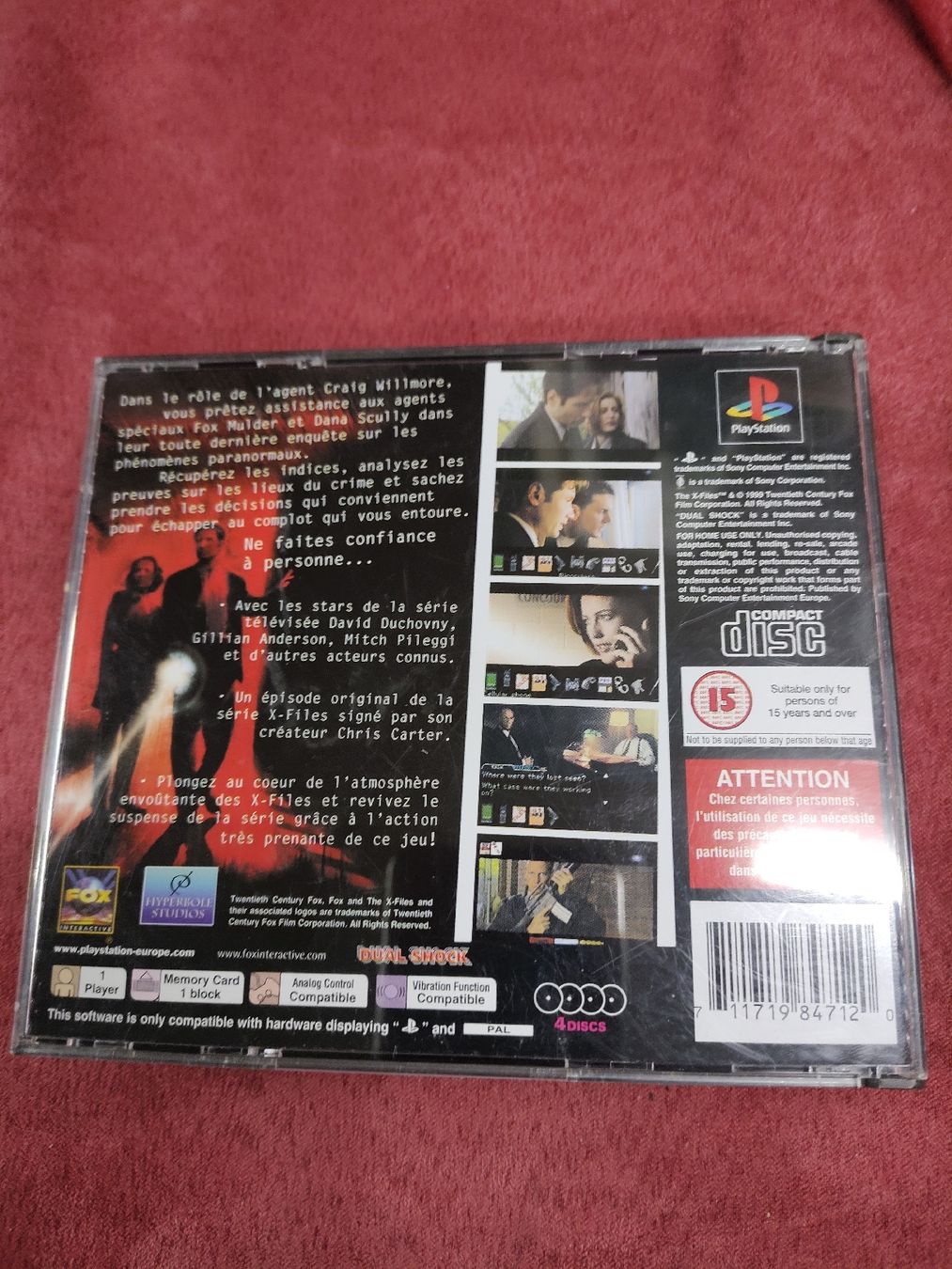 Sony Giochi: X-Files PS1 - Jeu, 4 CD.sans notice bigbox – Usato da Fribourg venduto da PastGame 1