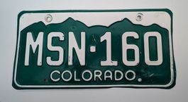 USA Colorado Nummernschild MSN-160