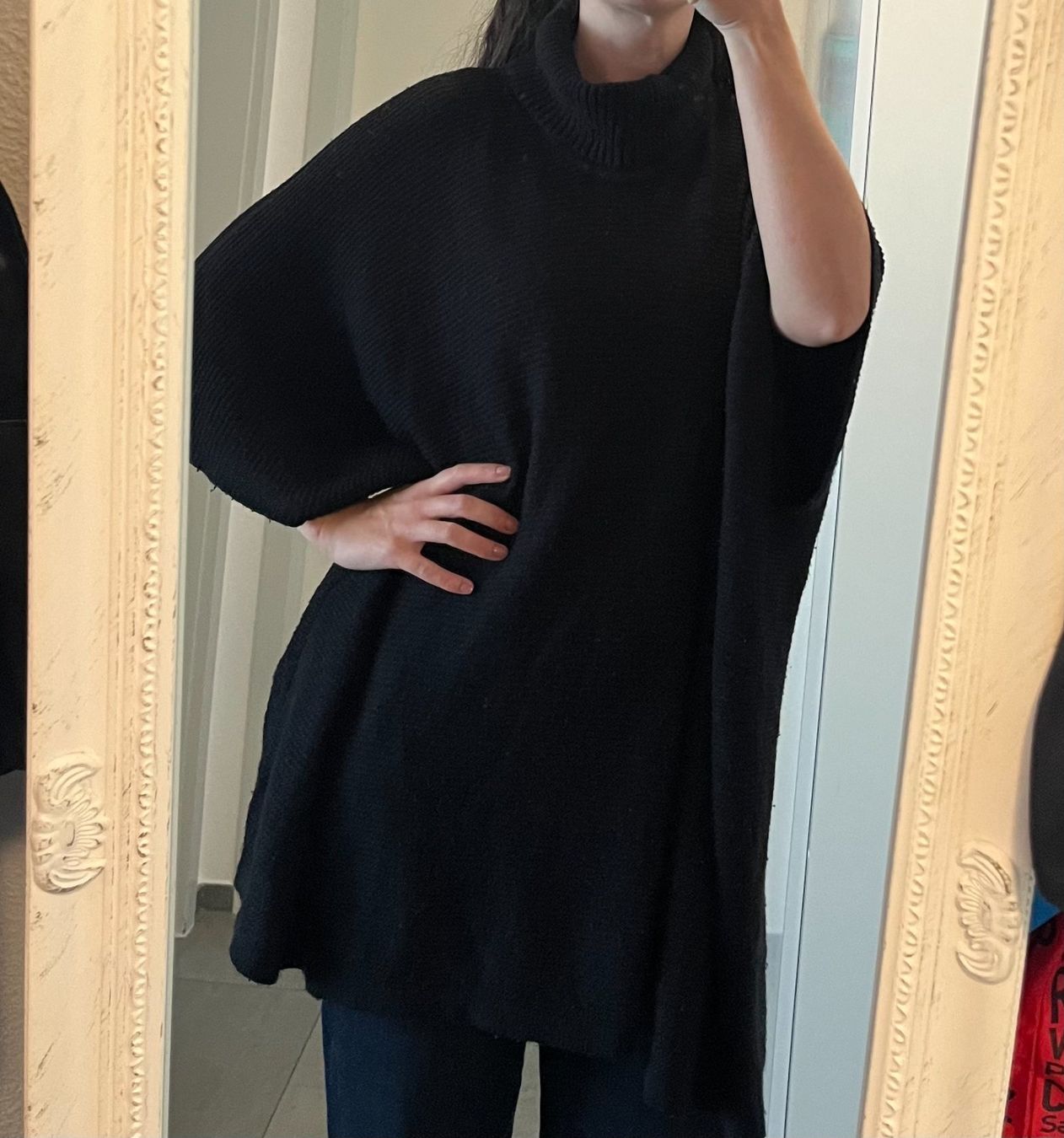 Pulls & Sweat-shirts: Schwarzer Poncho-Strick-Pullover – D'occasion à Horw par mira_6p85