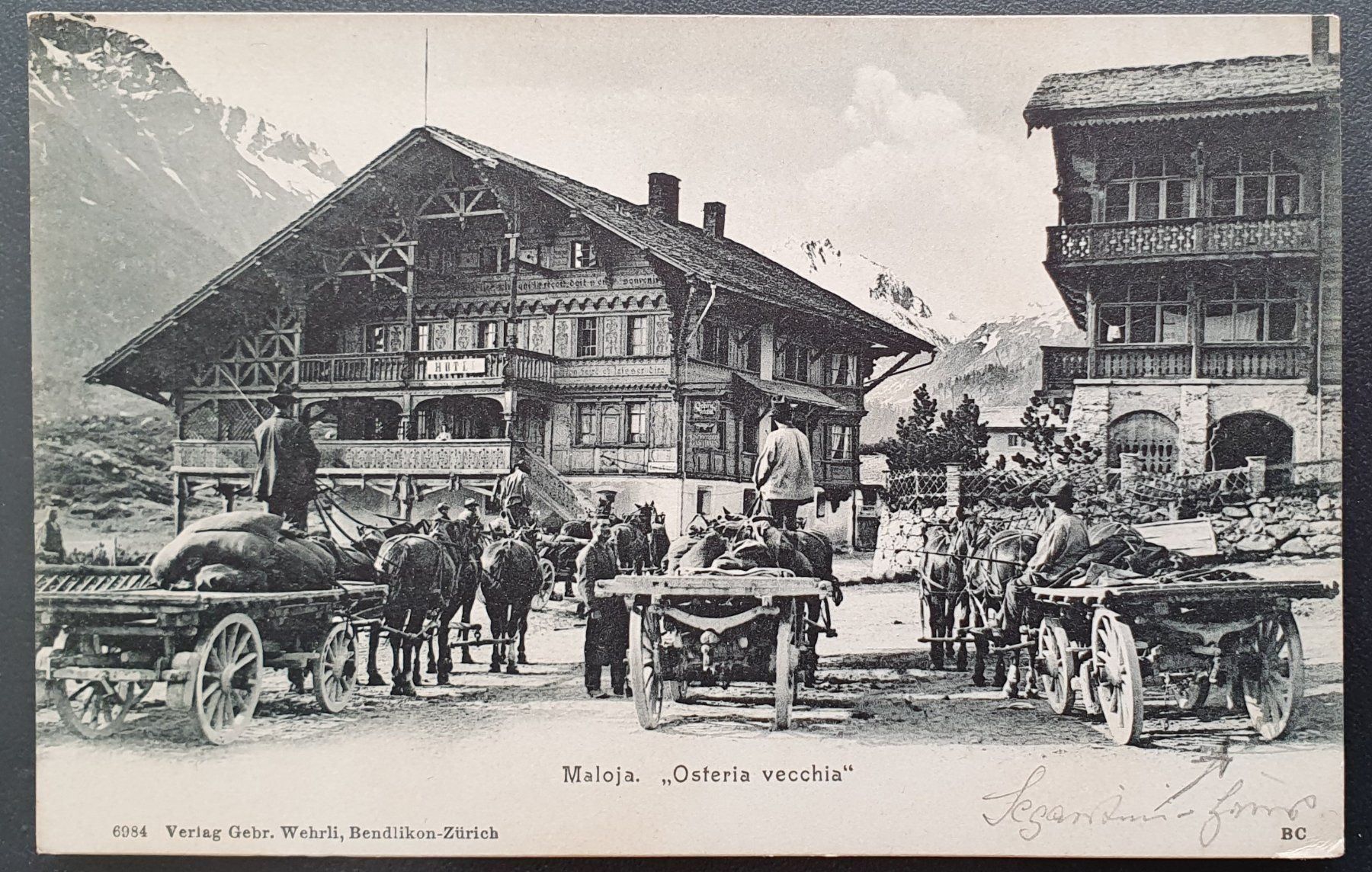 Cartoline postali: Maloja - Osteria vecchia – Usato da Kreuzlingen venduto da Rschweiz1