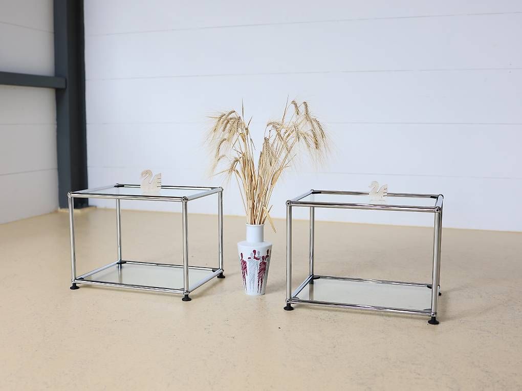 USM Tavoli: USM Haller Beistelltische aus Glas – Usato da Meinisberg venduto da atelier_TILIJA 2