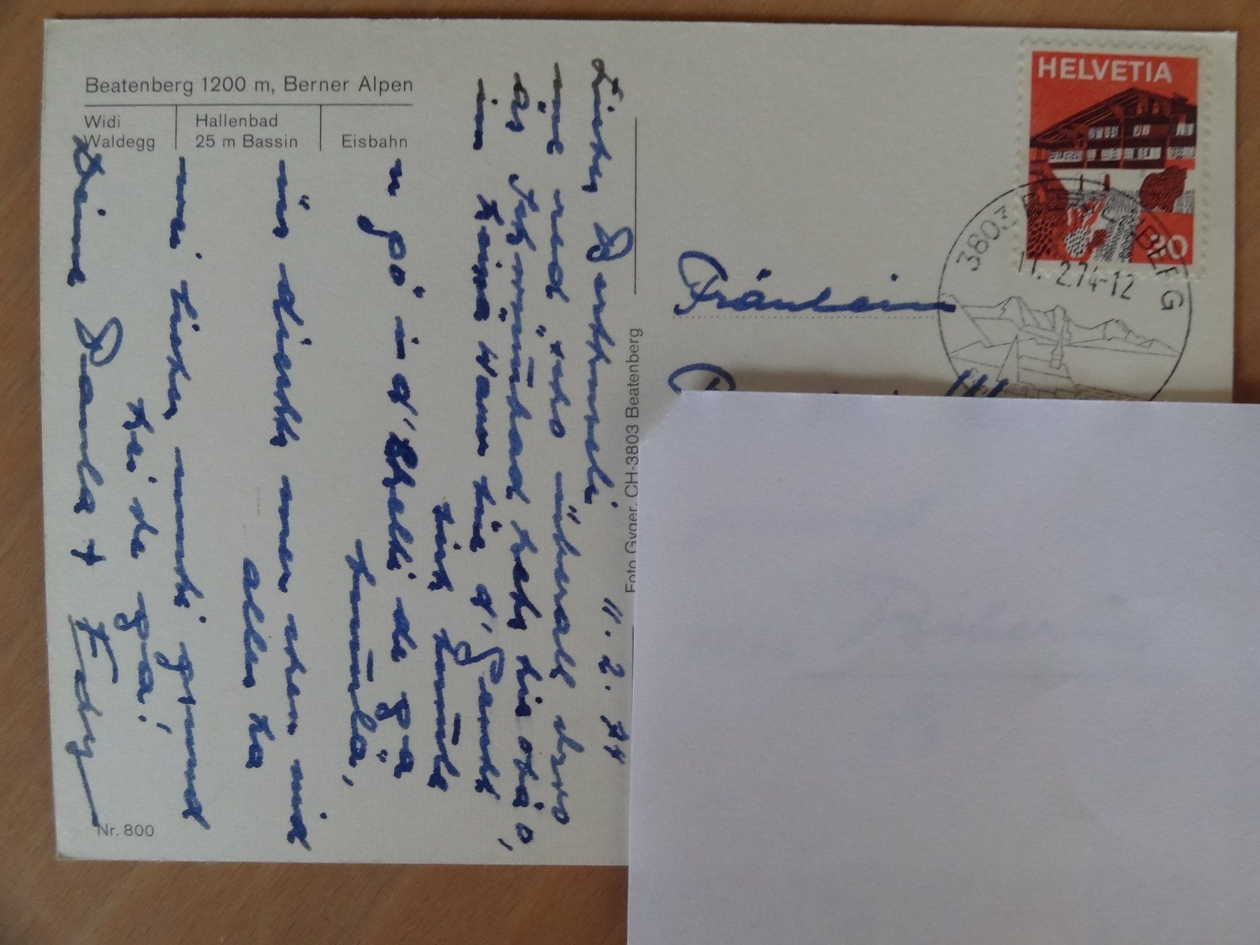 Cartoline postali: Beatenberg  - BE - vintage - 1974 – Usato da St Léonard venduto da Riglin 1