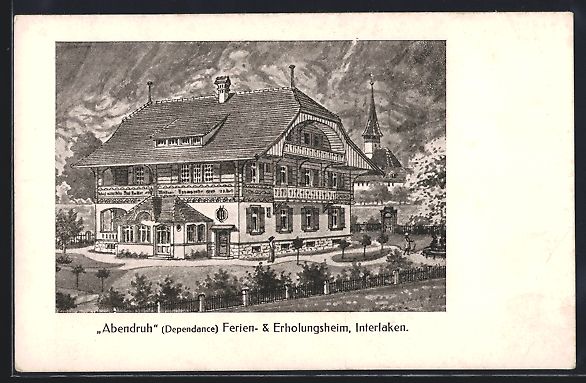 Ansichtskarten: Interlaken, Ferien-, Erholungsheim Abend – Gebraucht aus Berlin von bartko-reher