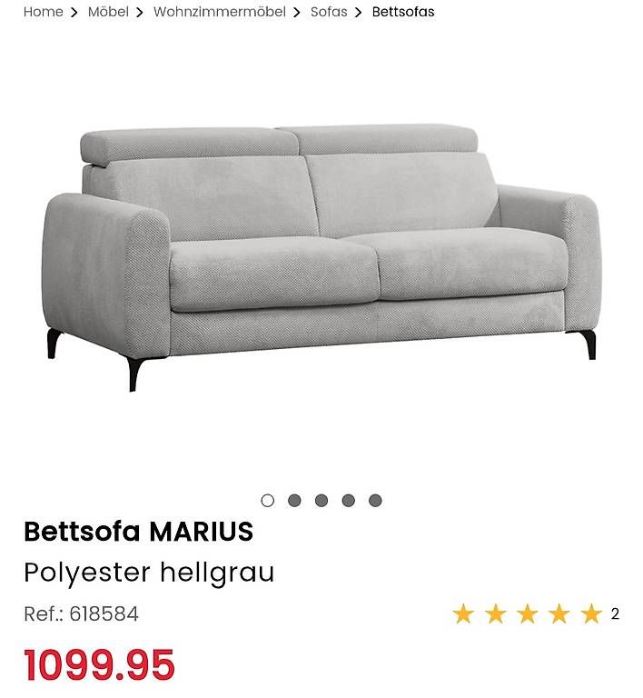 Divani: Bettsofa MARIUS, hellgrau, neuwertig, bequemes Schlafsofa – Usato da Bronschhofen venduto da Bonny13 2