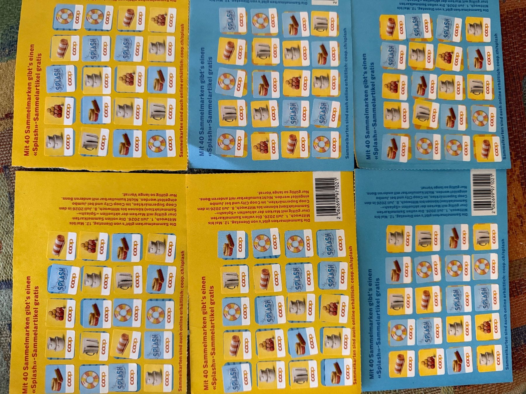 Coop Raccolte di bollini & punti: 6 volle Splash Karten 240 Punkte – Nuovo e nell'imballaggio originale da Biel/Bienne venduto da nidur 1