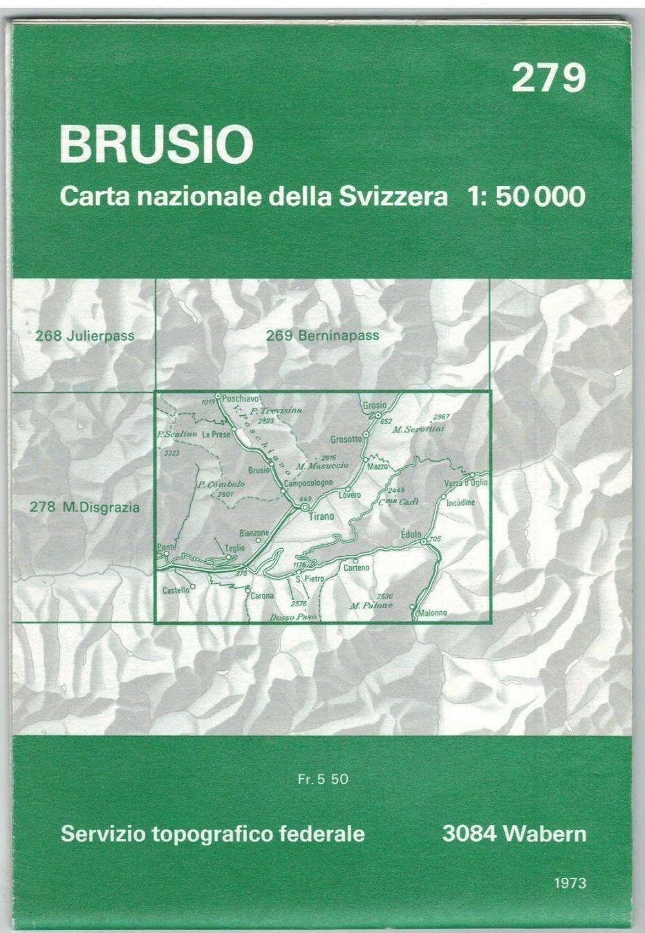 Cartine & Atlanti: Landkarte Brusio 1973 – Usato da Zürich venduto da tol_b7c7