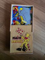 vintage Nain Jaune Spiele Holz Box französisch Gelber Zwerg