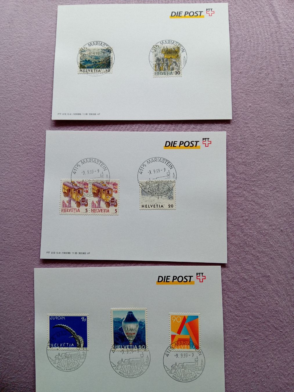 Alle Briefmarken: Briefmarken, gest. am 9.9.1999 – Neu (gemäss Beschreibung) aus Witterswil von hele04