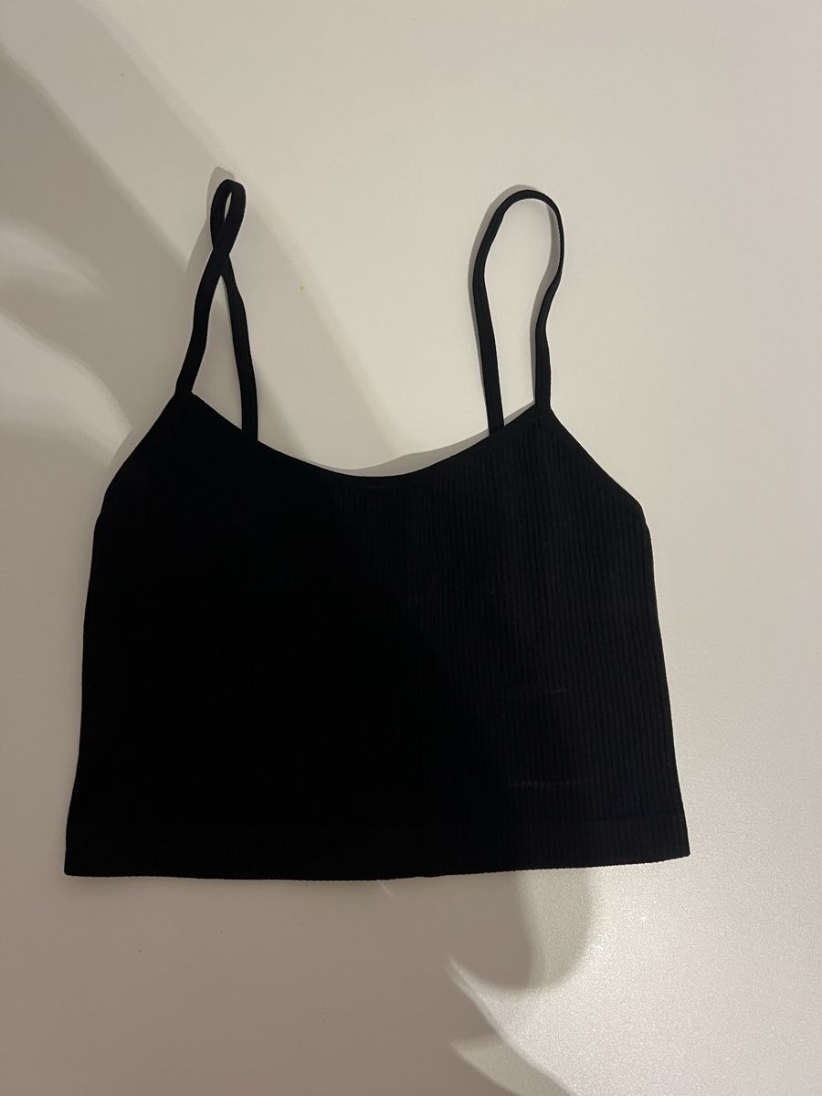 Stradivarius Camicette, T-shirt & Top: schwarzes and khaki Tanktop – Usato da Erlenbach venduto da paulina.rad