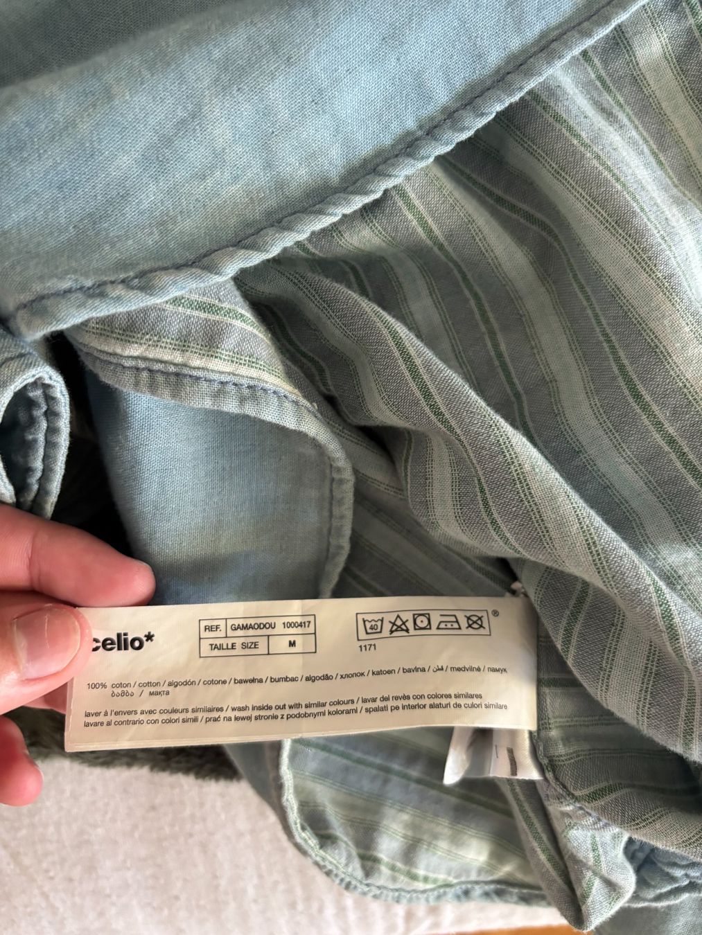 Camicie: Helles Celio Jeansemd mit Stehkragen – Usato da Bern venduto da l_schweizer14 5
