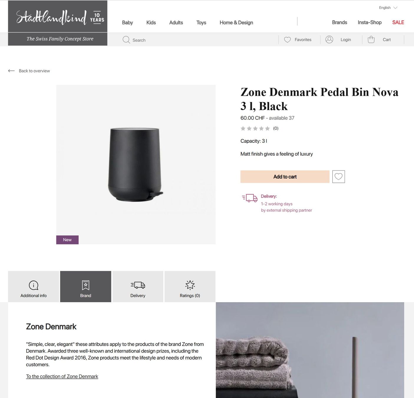 Cestini per rifiuti: Zone Denmark Nova 3L pedal bin, black – Nuovo (secondo la descrizione) da Adliswil venduto da fashionholic 4