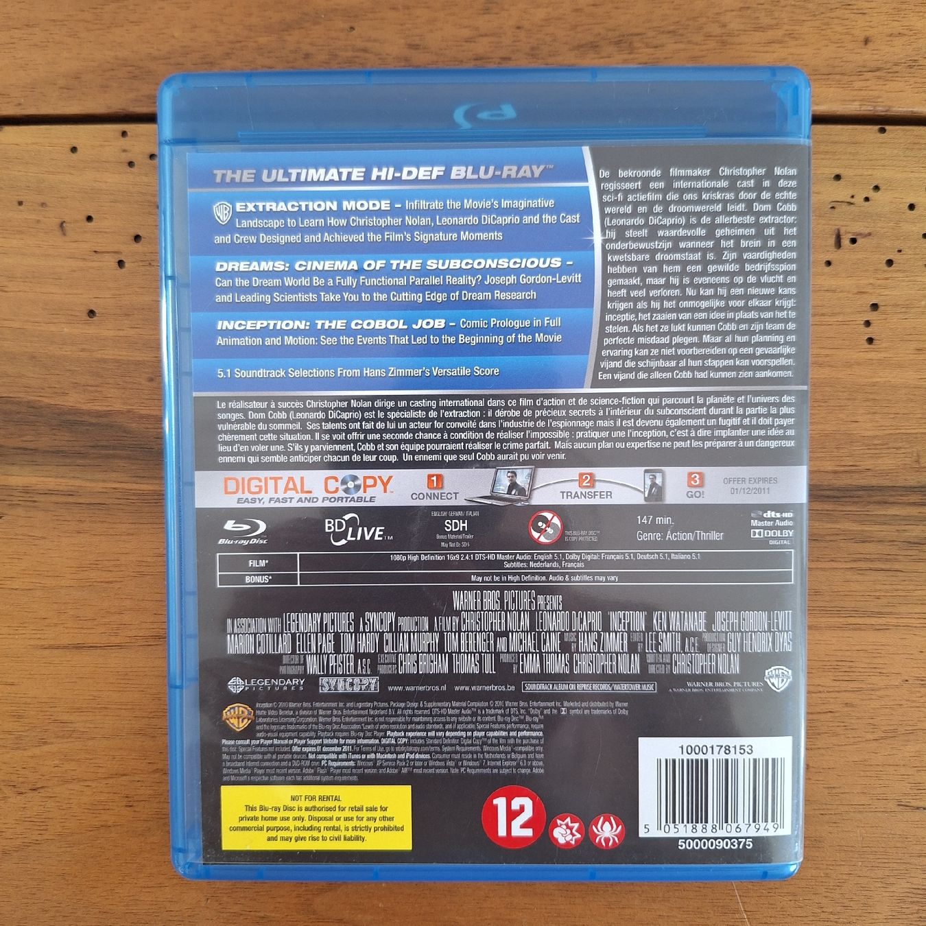 Tutti i DVDs: Inception - Bluray – Usato da Porrentruy venduto da Ikoss 1