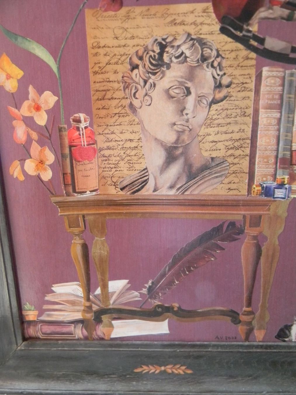 Dipinti: peinture-collages dans cadre ancien – Nuovo e nell'imballaggio originale da Bournens venduto da monique048 3