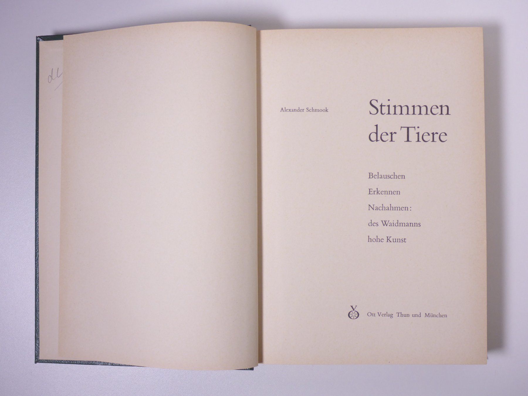Libri: Jagd: A. Schmoock, Stimmen der Tiere – Usato da Erschwil venduto da taglang 1