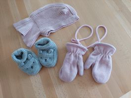 Winter Set für Baby Mädchen: Mütze, Schuhe & Handschuhe