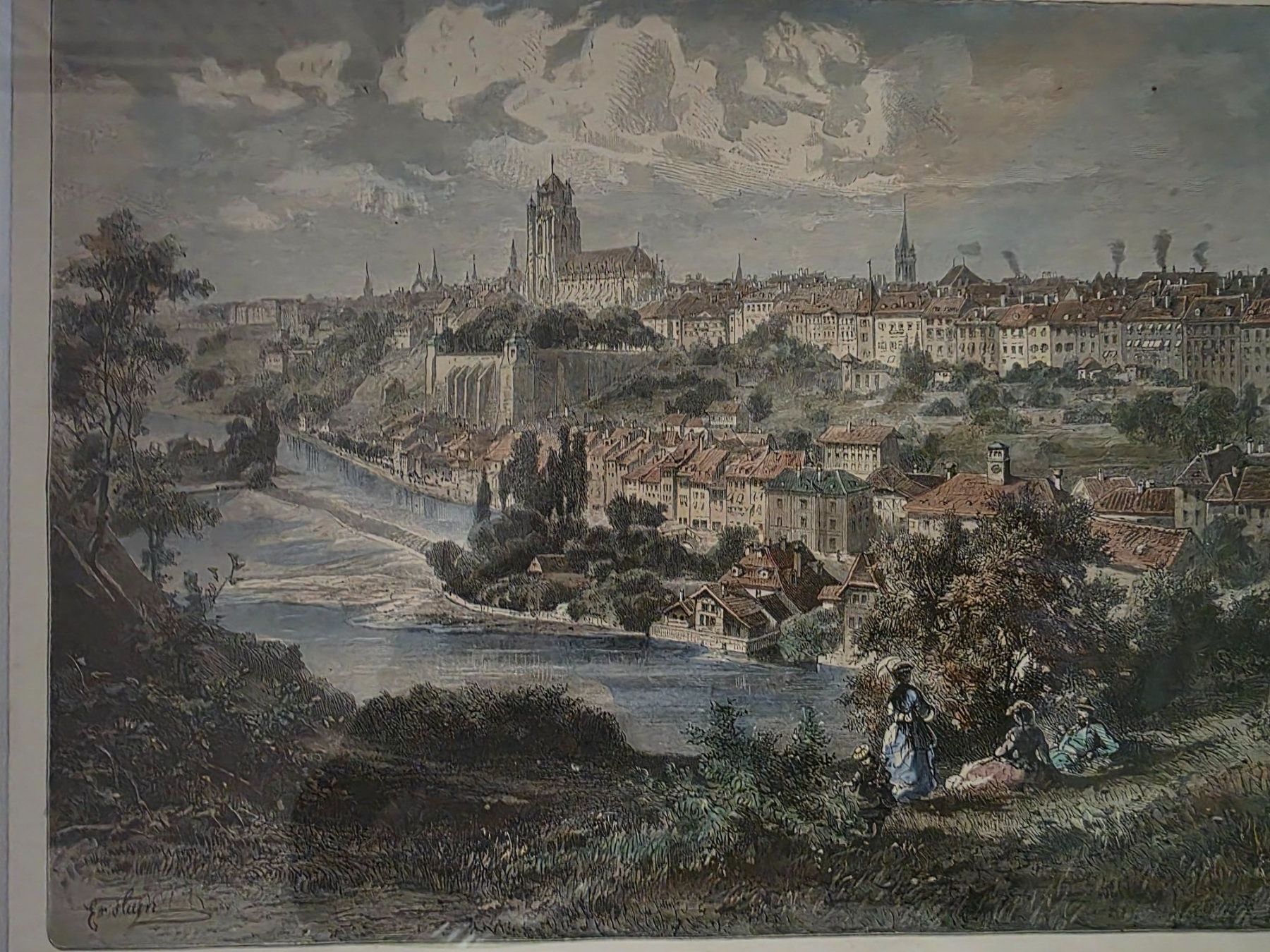 Incisioni: Holz Stich Xylografie ca. 1880 -  Bern – Usato da Walterswil BE venduto da Lonitti 4